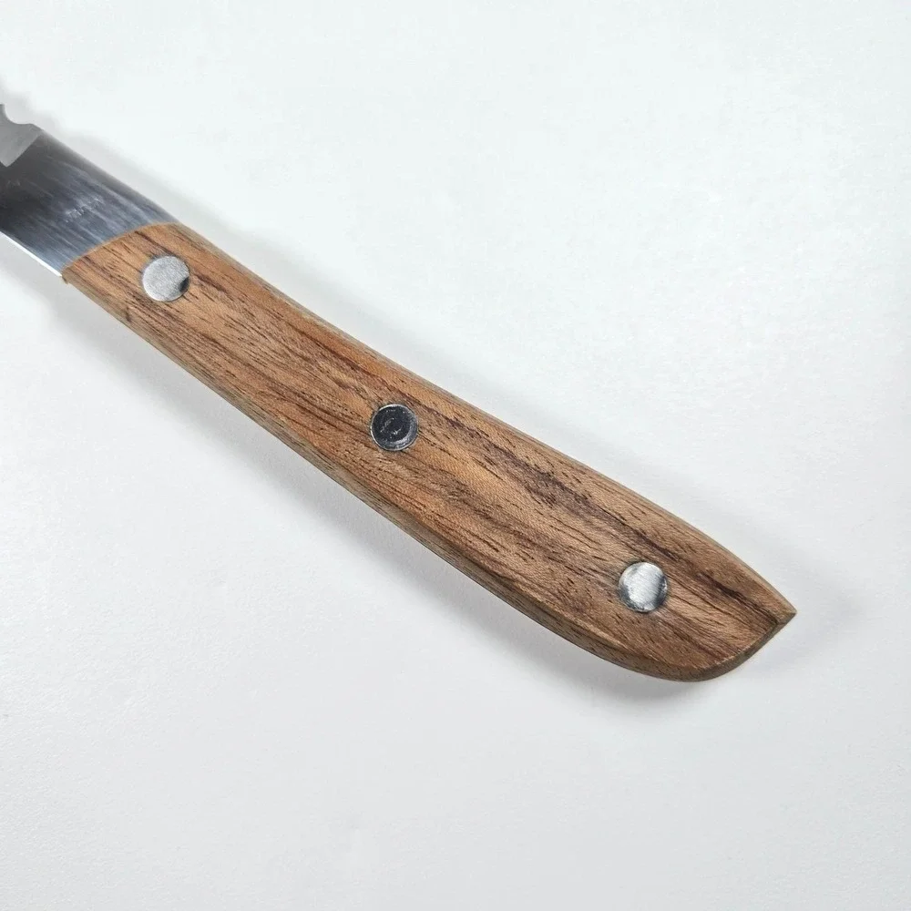 Very Nice Vintage Kitchen Delite Bread Knife Stainless Serrated‎ Wooden Handle